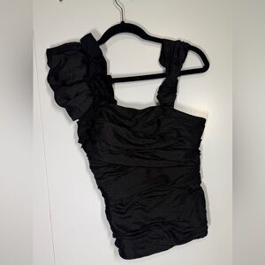 Bebe Black Textured Top